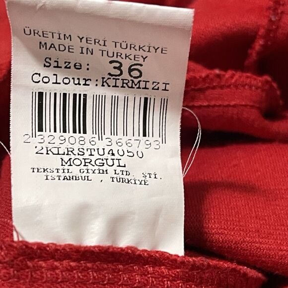 Lila Rose A Line Shift Dress Womens Size 5.5 Red Cap Sleeve Round Neck Front Zip - Picture 8 of 9